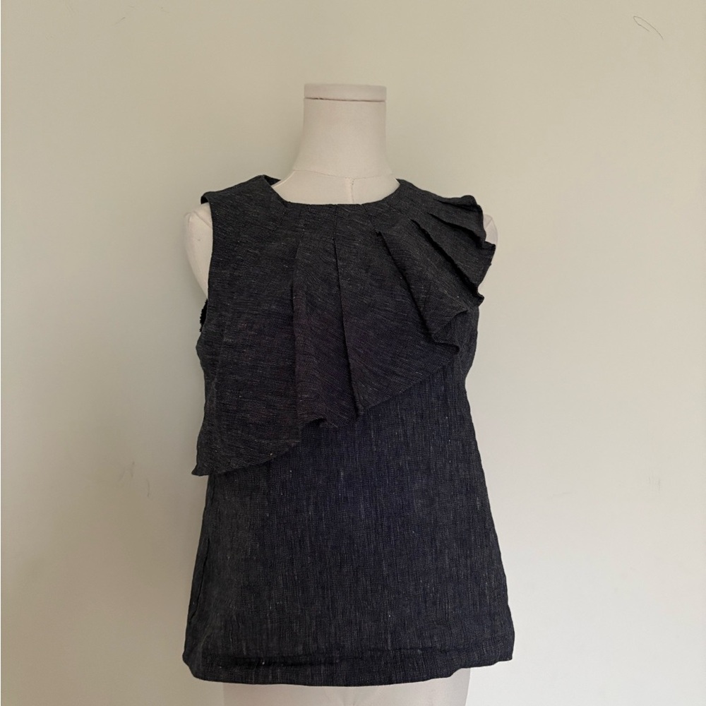 Banana Republic Charcoal Ruffle Blouse